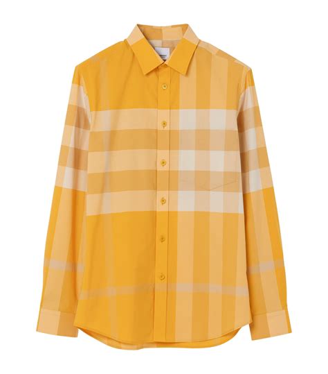 resin button cotton poplin shirt burberry|BURBERRY Checked Stretch.